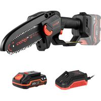 Dnipro-M Mini Motosierra a Batería 20V Sin Escobillas, Espada 15cm, Solo 1,4 kg, Poda con Una Mano - DMS-200BC + Batería 2.0Ah + Cargador