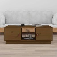 Table basse de salon Bout de canapé Table d'appoint pour chambre Marron miel 100x50x35 cm Bois massif de pin XTT579