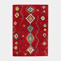 Décoweb – Tapis berbère Azilal rouge 160 x 230 cm – 100% polypropylène – Dossier jute 90% – Épaisseur 30 mm – Oeko-Tex Standard 100