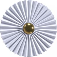 Lampada da Parete Applique Fiore in Metallo Bianco e Dorato - 45CM Bianco