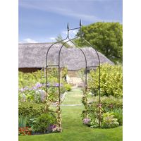 Smart Garden Minster Gothic Metal Black Garden Arch Pergola Grey Plant Support