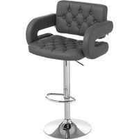 HOMCOM Sgabello Girevole, Seduta Extra Large, Schienale, Braccioli, Poggiapiedi