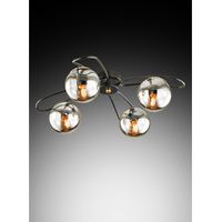PLAFONIERA KARIN 4 LUCI E27 D.60XH20CM NERA / ORO