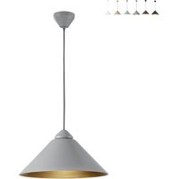Lámpara colgante moderna de metal con difusor cónico BigBang - Gris