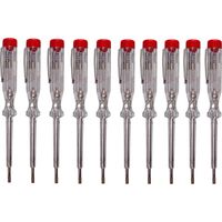H + H Werkzeug 45200 tester standard 10 x 45200 tester di tensione/tester di fase fino a 250 V GS testato secondo VDE 0680 Made in Germany, trasparente/rosso, 140 mm
