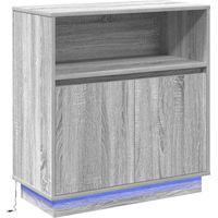 vidaXL Buffet LED Gris Sonoma 71 x 34,5 x 75 cm Bois d'ingénierie