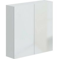 Dmora - Mobile pensile Apollosa, Armadietto sospeso, Mobiletto a muro, Armadio ausiliario multifunzione, 60x16 h60 cm, Bianco lucido
