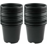 Lot de 50 Pots de Fleurs en Plastique Noir de 15 cm pour Plantes succulentes, légumes et boutures