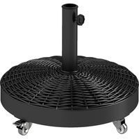 Base para Sombrilla Pesada de 25 kg con Ruedas para Sombrillas de hasta Ø3 m y Postes de 32-48 mm Ø52x42 cm Negro