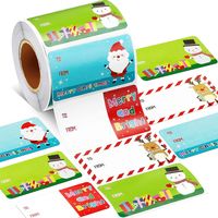 400 Stück/Rolle Aufkleber, Weihnachtsdekoration, Geschenkset, Aufkleberetiketten
