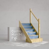 Contremarche Escalier PVC - Bleu Pétrole H. 17 x L. 98 cm - Lot de 5