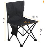 ALLIANDISblack Outdoor Foldable Chair Camping Chair with Side Pocket Picnic Oxford Cloth Chairs Portable Beach Fishing Chairs Outdoor Chair