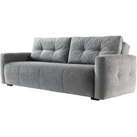 divano letto bellahome "roma" 3 posti in tessuto grigio 236x98x87 cm