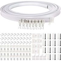 Rail de rideau flexible et incurvé pour plafond, support de tringle simple pliable pour cloison de séparation, fenêtre, plafond ( montage supérieur de 5 mètres)