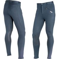 Pantaloni equitazione Daslo da uomo aderente peso 300g in maglina di cotone elasticizzata con toppe in tessuto: 54, nero (10)