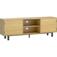 Meuble TV, meuble télé jusqu'à 65 pouces, 160x35x55,5cm, bois naturel