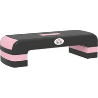 HOMCOM Aerobic Step Three-Level Adjustable Exercise Stepper for Home, Office Black and Pink