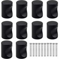 10PCS Black Drawer Door Handle, Furniture Knob, Single Round Hole Drawer Knobs, Modern Door Knobs, Furniture Handles for Cabinet Wardrobe Kitchen, Kids Room