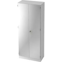 bümö office Garderobenschrank Weiß/Silber