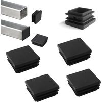 100x100mm Plug for Pipe Square Black End Fence Post Cover Tube Chair Glide Insert 4pcs