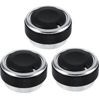 Decdeal 3pcs voiture de climatisation Interrupteur bouton de démarrage du moteur de démarrage du bouton de rotation extérieure (noir)