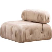 Mittelmodul für Sektionssofa aus Samt Bubble 1V - Beige