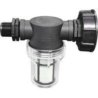 Grifo para depósito de 1000 L, conector para manguera de jardín para colectores de agua de lluvia con función de filtro, adaptador para depósito de agua IBC S60x6 (rosca externa de 3/4'')