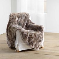 Douceur D'Intérieur – Plaid 180 x 220 cm imitation fourrure choco – 100 % polyester – Lavable à 30°C – Accessoire décoratif pour intérieur