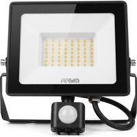 Arum Lighting – Projecteur à détecteur de mouvement 50W IP65 – Lumière blanche froide 6000K – Détection jusqu'à 8m – Angle d'éclairage 120°