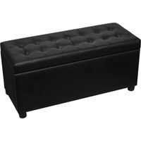 Pouf de rangement Cuir synthétique Noir