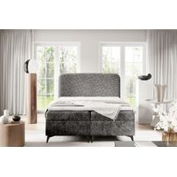 Boxspringbett Schlafzimmerbett TRIANA 180x200cm Stoff Trenza Mausgrau