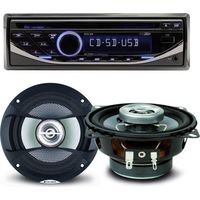 Pack sono voiture Autoradio RCD123 4X75W + 2 haut parleurs 10cm 80W