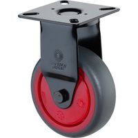 BS-R Appar.-Bockrolle, Gehäuse schwarz, Rad Ø 75mm, TPR grau