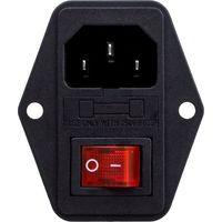 Prise alimentation mâle interrupteur module admission 3 broches 10A 250V C14 IEC320