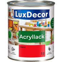 LUXDECOR Acryllack Holzfarbe Metall und Holz Lack Buntlack Glanz (12) Rote Perlen - 0,75L