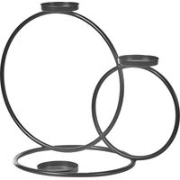 Portacandele ad anello in metallo 33 cm nero minimalista Cakung