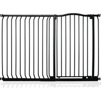 Safetots Extra Tall Curved Top Safety Gate, 134cm - 143cm, Matt Black, Extra Tall 100cm in Height, Pressure Fit Stair Gate