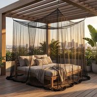 Moustiquaire extérieure carrée 3x5m – Moustiquaire de lit double légère en polyester – Installation facile pour jardin, balcon et camping – Activegreen