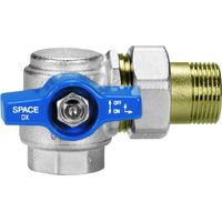 VALVOLA A SFERA A SQUADRA IN OTTONE CON VERSO DESTRO A PRESA FRONTALE MODELLO SPACE - 1 - EFF