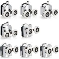 8 Rollen für Duschschiebetüren, Zinklegierung, Rollen für Duschschiebetüren, 23 mm Durchmesser, Zwillingsräder, Ersatz für Badezimmer