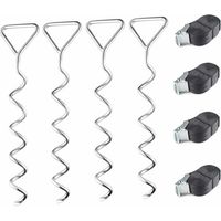 Set d'ancrage pour Trampoline, À Toute épreuve Trampoline kit d'ancrage, Kit d'ancrage au Sol avec 4 Sardines et Sangles