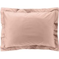 Taie d’oreiller volant plat – 50 x 70 cm – percale unie 78 fils – point bourdon – Nude