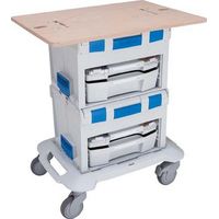 Mesa de trabajo móvil para maletíns de herramientas y LS-BOXX, dimensiones : 500 x 700 x 18 mm, Peso 4500 g