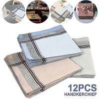 Lot de 12 mouchoirs pour homme, 100 % coton, 38 x 38 cm, haute qualité.