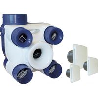 Unelvent – Kit VMC simple flux 300m³/h – 4 sorties – Pour habitat pavillonnaire T1 à T7 – Faible puissance sonore – Installation facile