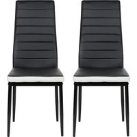 Lot de 2 Chaises de Salle à Manger,Chaises pour Salle a Manger, Chaises de Salle a Manger Moderne,2 PC (Noir + Blanc)
