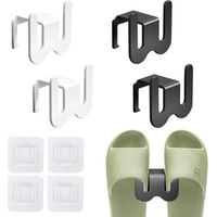 Pair Lot de 4 porte-chaussures muraux, étagère à chaussures, étagère à chaussures, étagère à chaussures à suspendre, organisateur de chaussures à suspendre, gain de place, étagère à chaussures