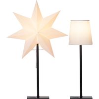 Lampe de table étoile de Noël lampe de chevet blanche lampe d'appoint lampe de salon, métal papier textile, 1x E14 douille, LxH 35 x 55 cm