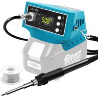 72 W digitale soldeerboutset voor Ma-kita 18 V accu, AC/DC soldeerbout met voeding en soldeerdraad, temperatuur instelbaar soldeerstation, 150-500 °C, voor doe-het-zelvers, reparatie (zonder