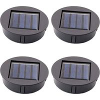 Lot de 4 lampes solaires de rechange pour lanterne, panneau solaire à DEL, pièces de lanterne solaire, remplacement de lanterne, lanternes solaires suspendues, jardin, terrasse - D = 70
